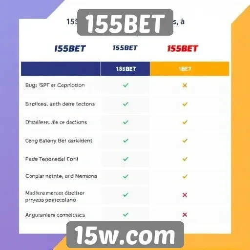 Comparação entre 155BET e concorrentes do mercado